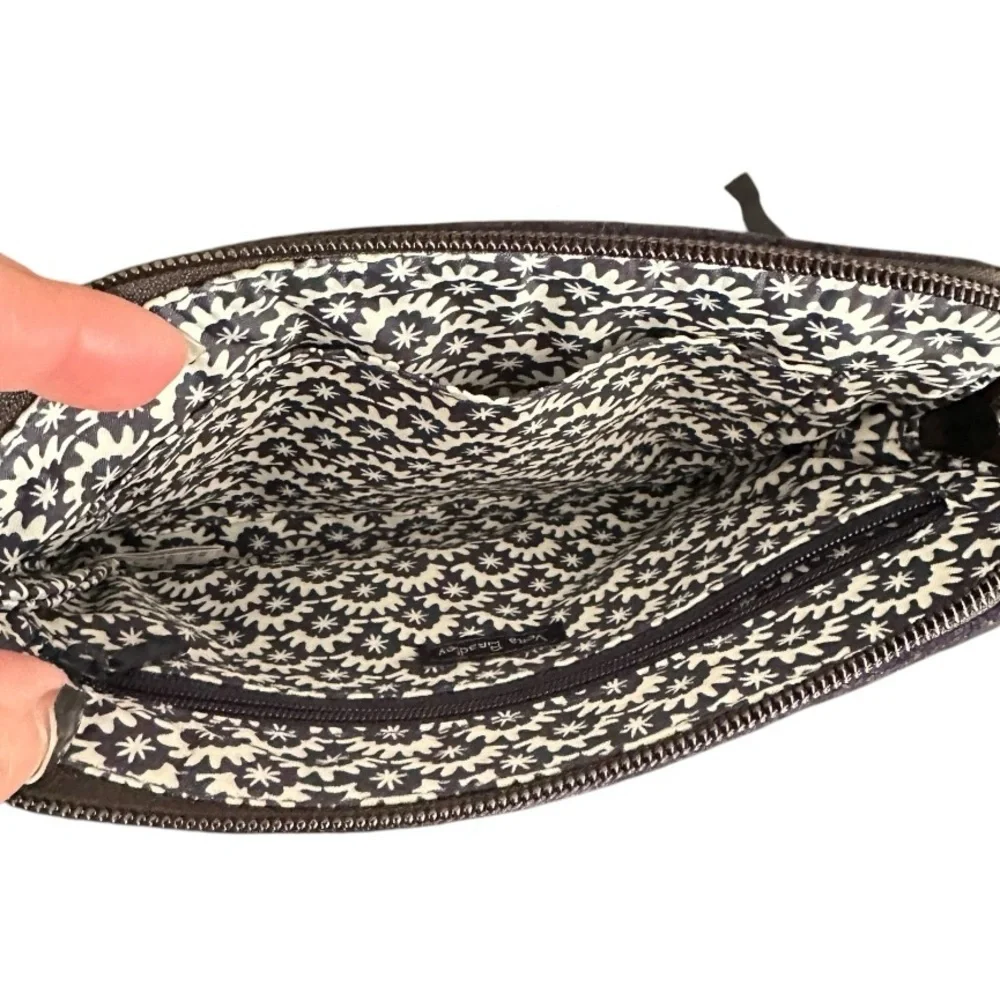 Vera Bradley Iconic Velvet Quilted Wristlet Navy Blue 8.75” X 6” Removab…
